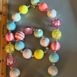 Girls Bubblegum necklace and matching bracelet 
Makes great gifts /photo props